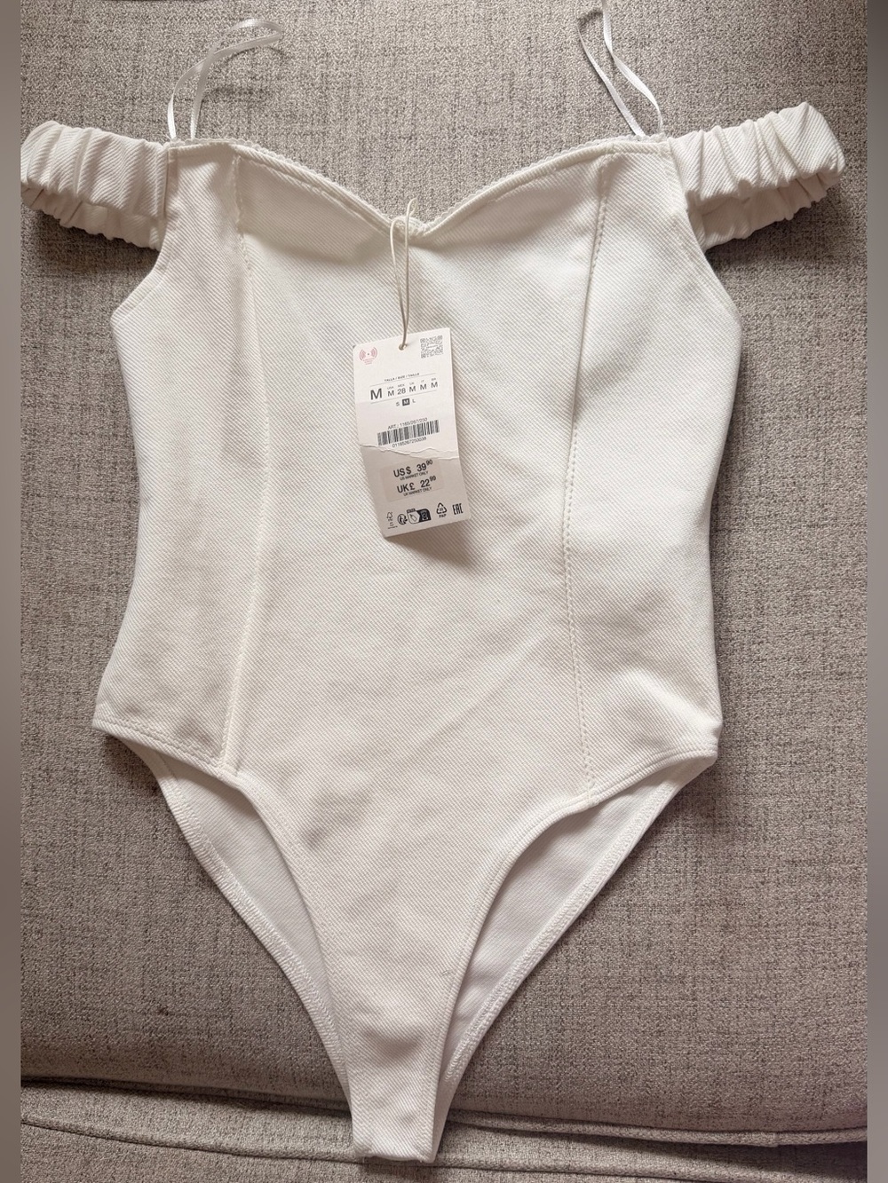 Off-Shoulder Cream Women's Top